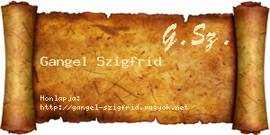Gangel Szigfrid névjegykártya